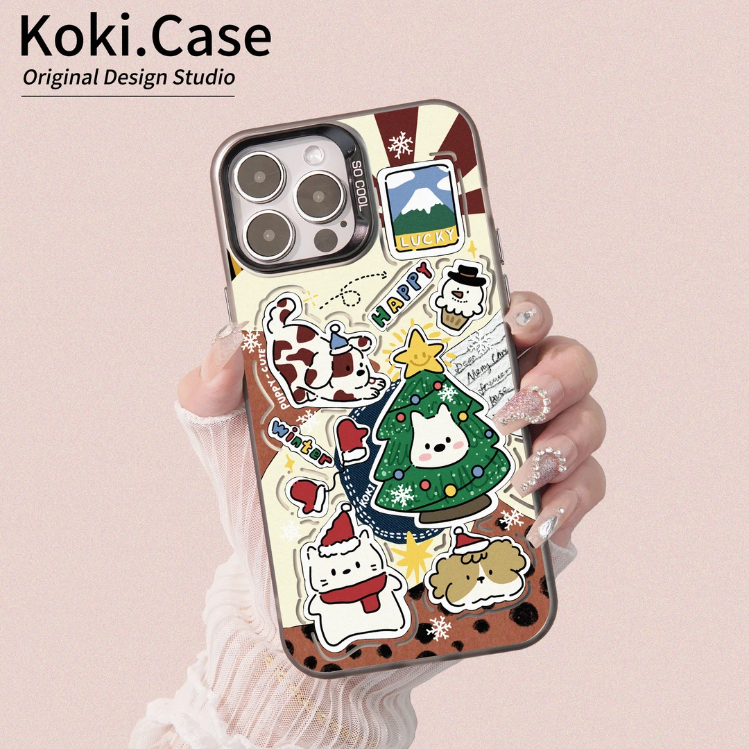 适用苹果16华为荣耀oppo小米圣诞小可爱卡通个性情侣手机壳女款