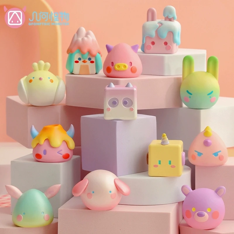 几何怪物闪耀之境系列萌粒盲袋正版可爱夜光动物萌粒盲盒