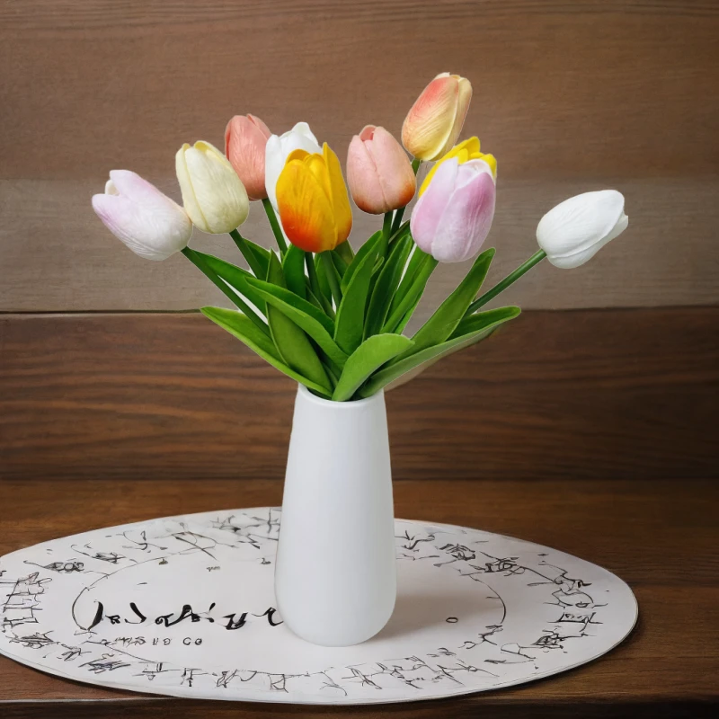 手感郁金香高档仿真花假花郁金香时尚客厅仿真花高级感逼真