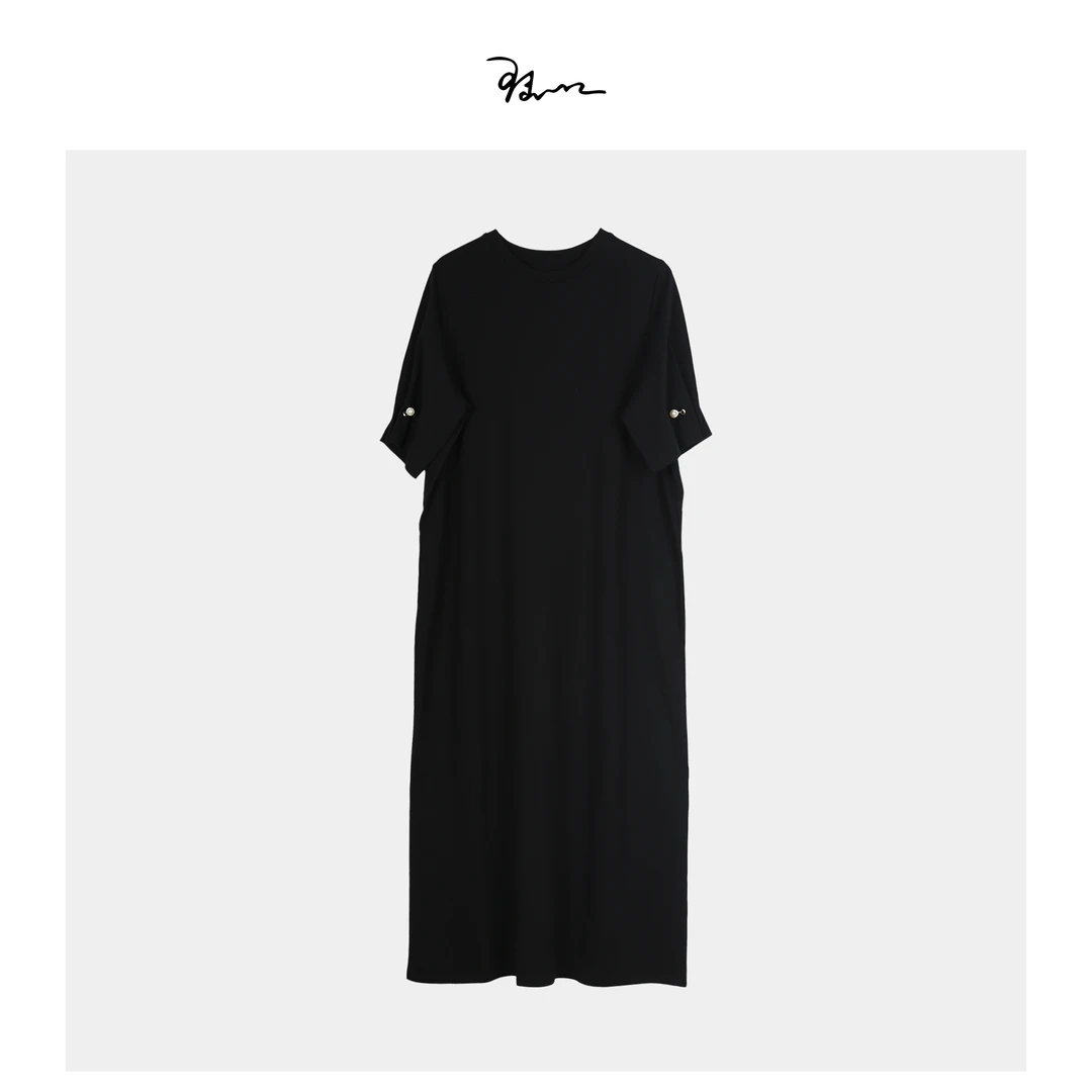 【槐序】陆一口女装定制有机棉珍珠扣连衣裙