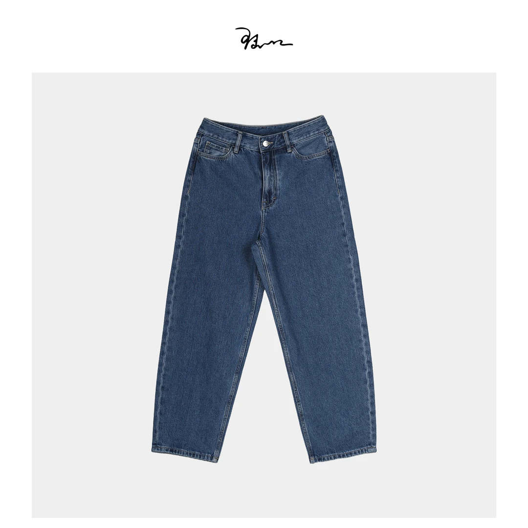 【冷翡翠】陆一口高端定制复古水洗直筒牛仔裤