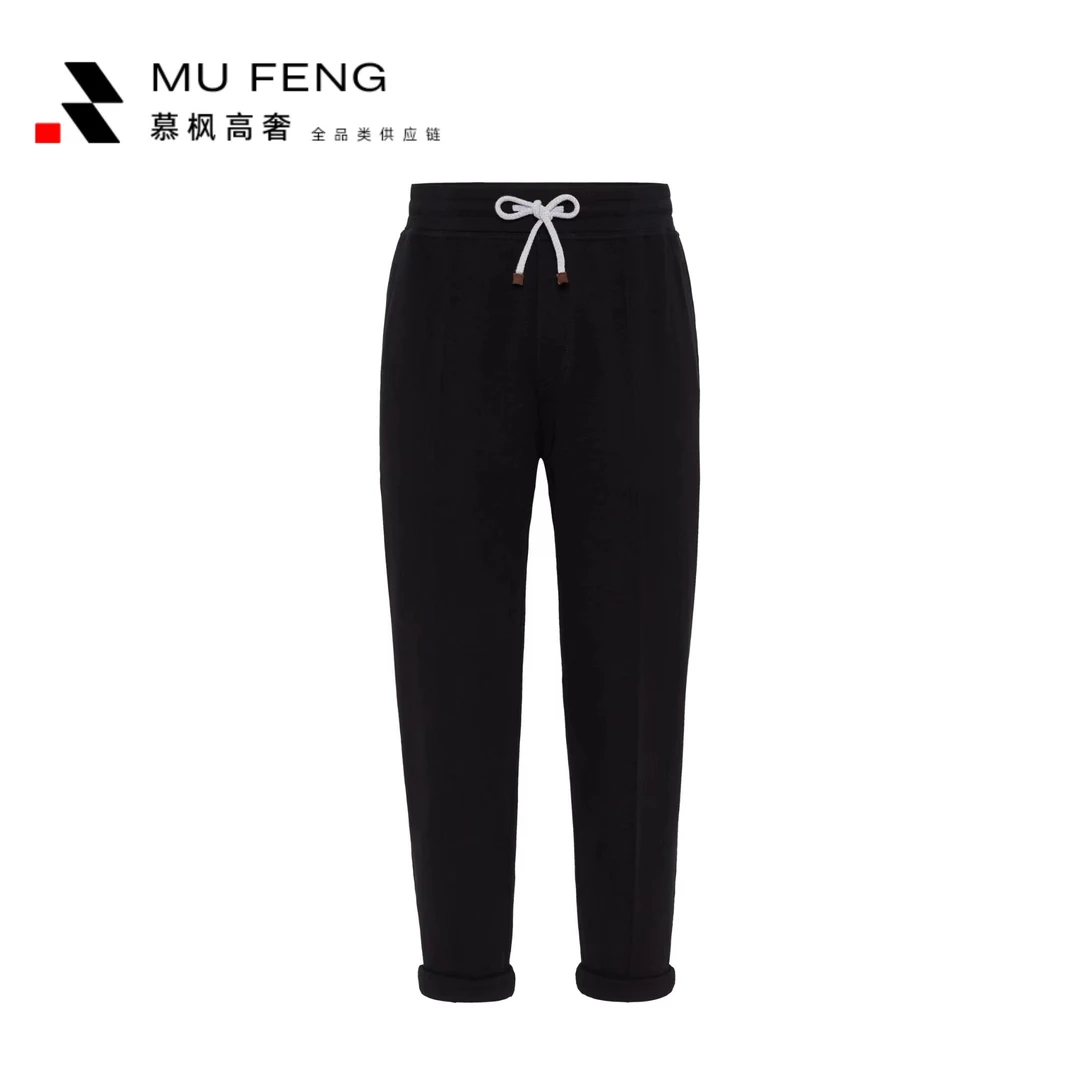 B*C高奢绵羊毛混纺抽绳松紧腰抗皱百搭男士秋冬商务休闲长裤9817