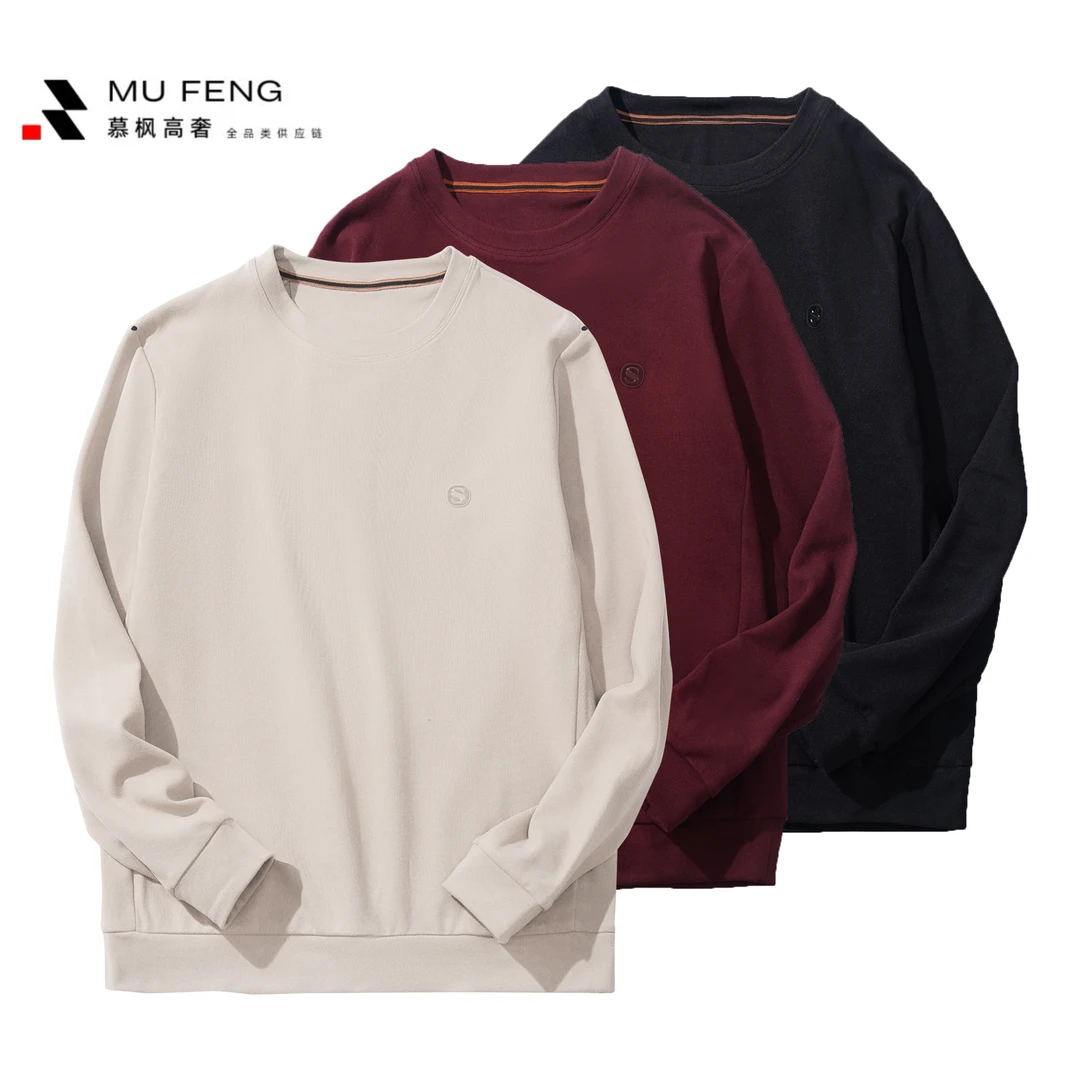 Z*经典系列进口磨毛混纺男士休闲柔软亲肤秋冬圆领长袖T恤5225