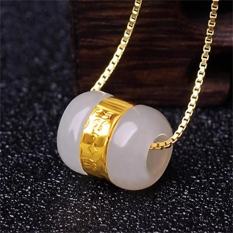 含999金镶玉路路通吊坠转运珠（赠链子+证书）