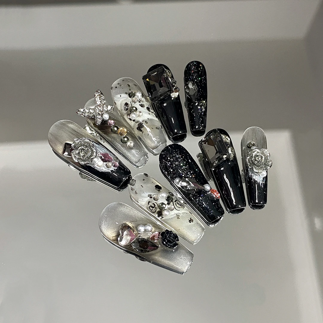【幻舞】轻奢纯手工穿戴甲超长梯秋冬款穿戴甲【猛男家】精选穿戴甲
