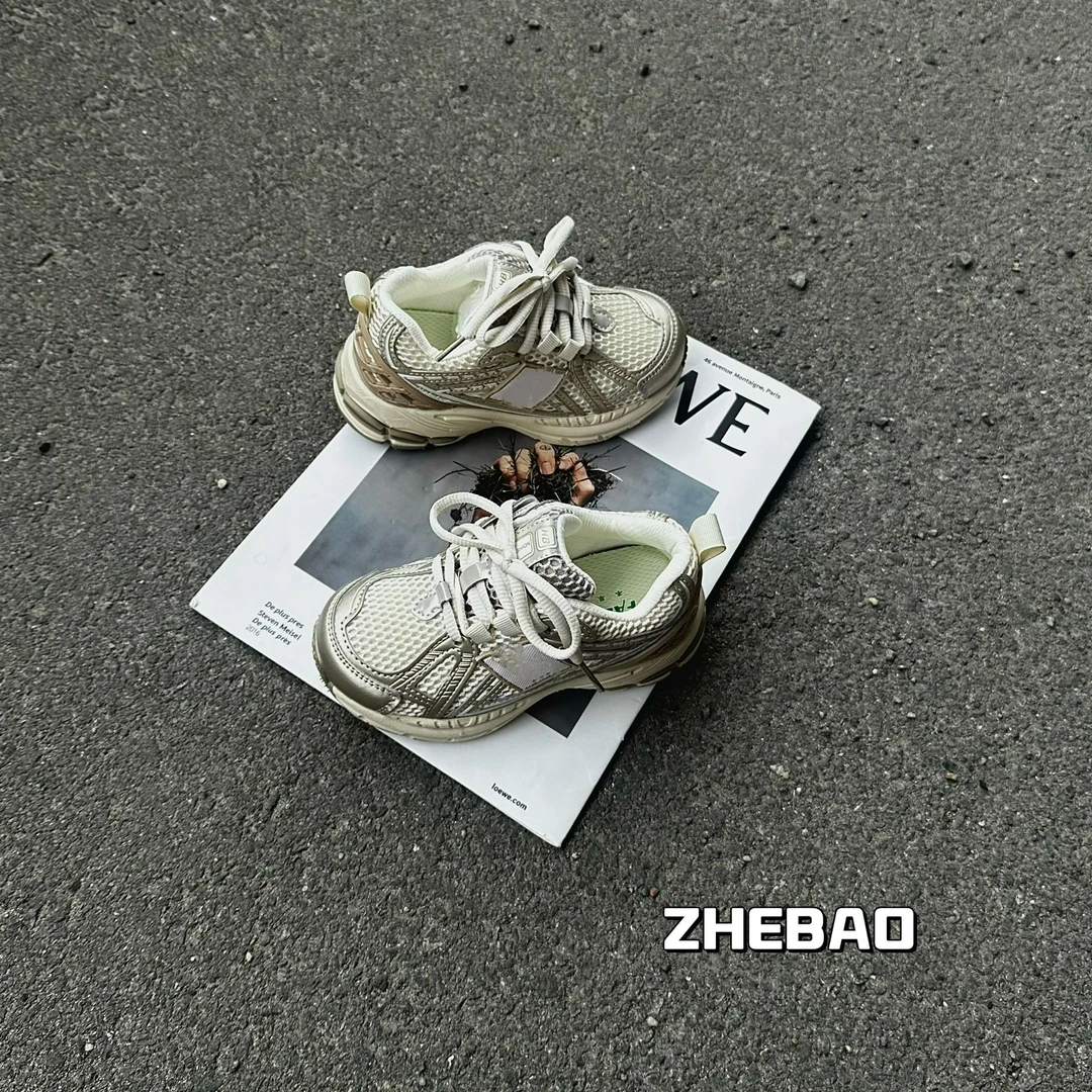 2024新款潮流休闲鞋儿童魔术贴轻便运动跑步鞋