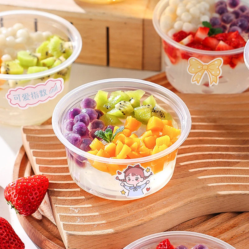 冰粉碗摆摊网红冰粉打包盒一次性冰粉专用盒碗水果捞烧仙草杯桶