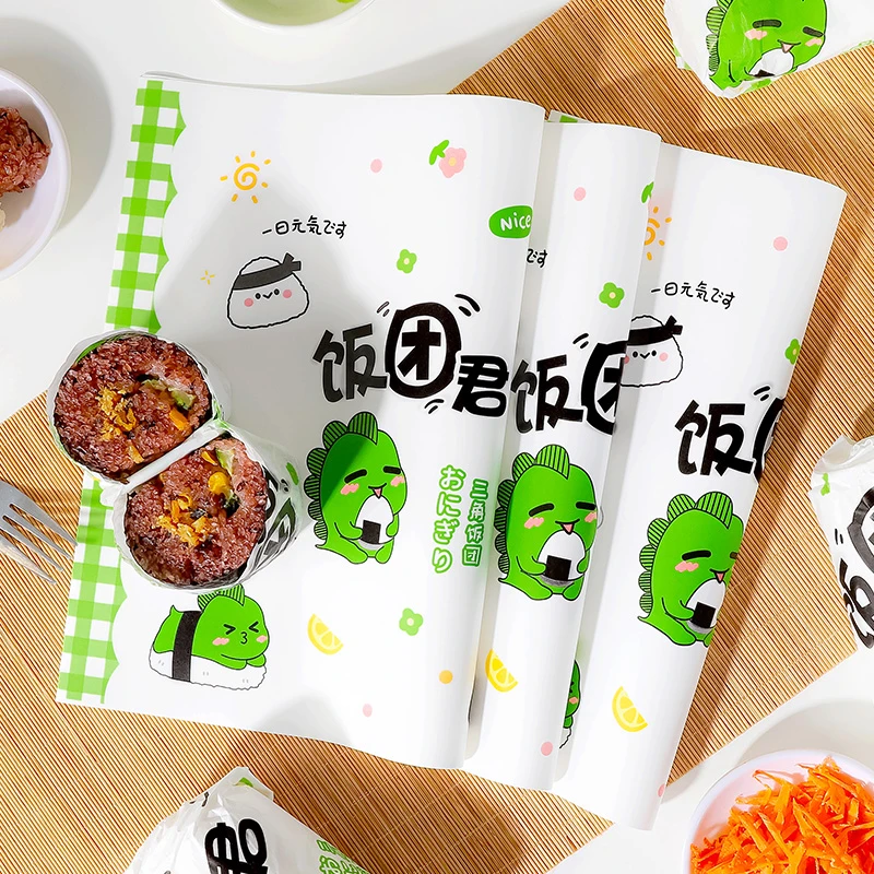 小恐龙饭团一次性包装纸专用食物吸油纸防油打包纸摆摊可加热