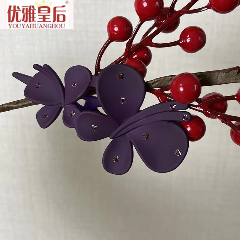 非金属亚克力发饰 优雅皇后气质简约韩版定制发夹醋酸镶钻鸭嘴夹