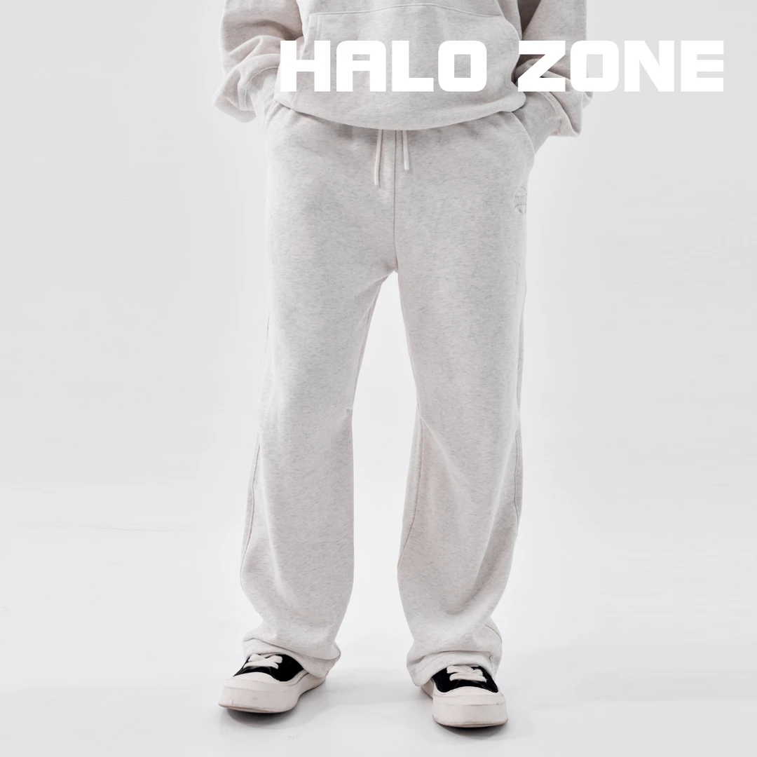 HALO ZONE春季新款卫裤美式复古情侣刺绣休闲百搭宽松慵懒风卫裤