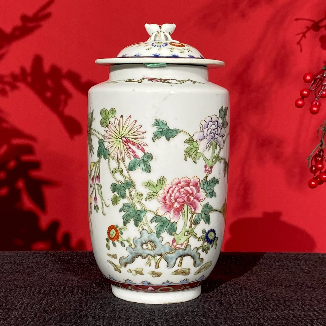 民国·洪宪年制粉彩壮罐