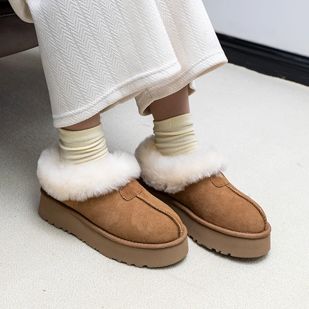 【厚底塔次特】桑坡村羊皮毛一体时尚百搭外穿加绒保暖雪地靴