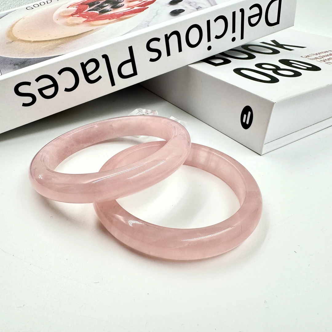 【直播链接】天然粉水晶手镯马粉（拍下备注编码）默认微瑕拍下接受