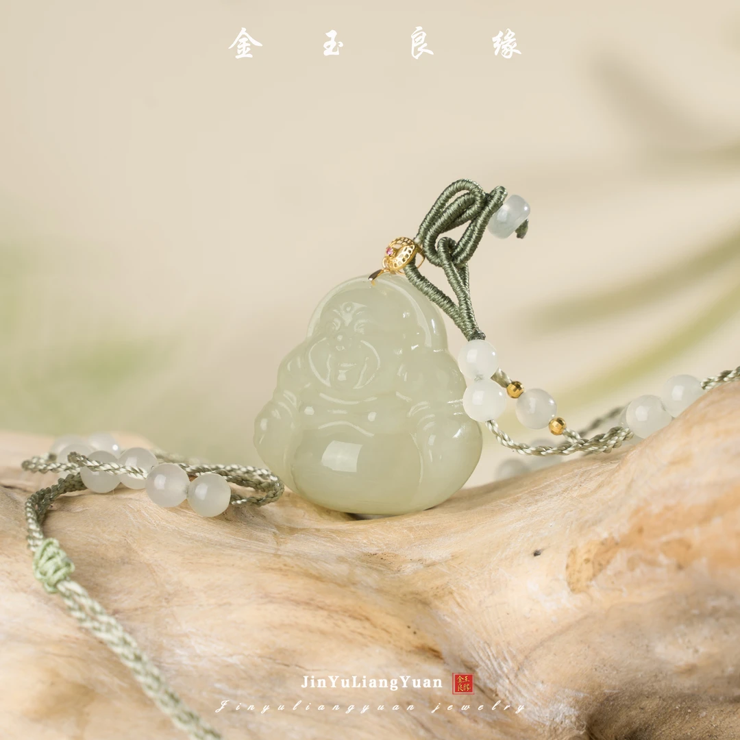 金玉良缘【TQ】高冰满天星 佛公雕刻（天然和田玉）