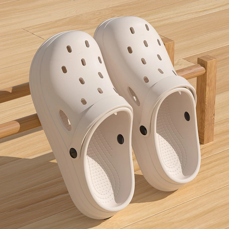 洞洞鞋女外穿夏季2025新款EVA软底防滑踩屎感厚底沙滩包头凉拖鞋