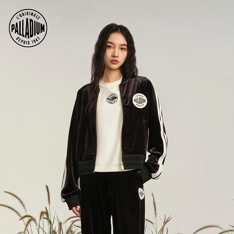帕拉丁秋季女款上衣宽松休闲时尚棒球领长袖外套198983