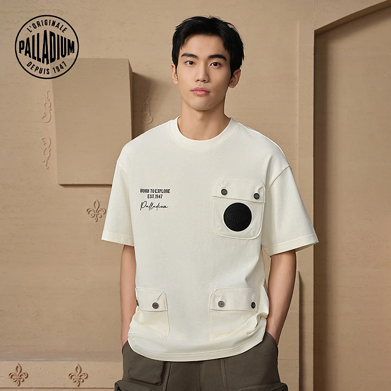 帕拉丁夏季男女同款宽松潮流套头时尚圆领短袖T恤109646