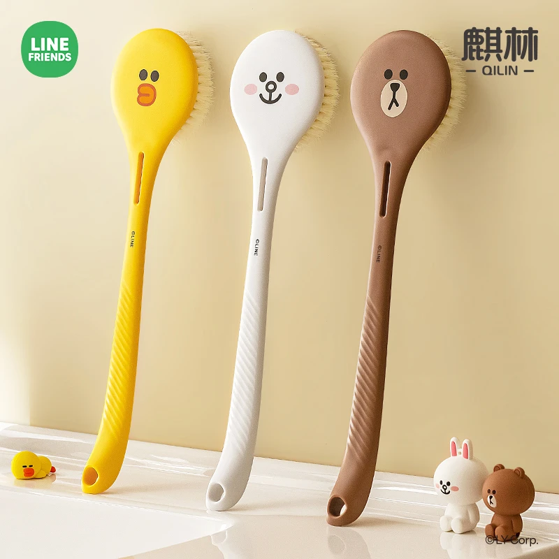 布朗熊海豚洗澡刷子搓背神器可爱长柄软毛沐浴刷搓泥下灰搓灰家用