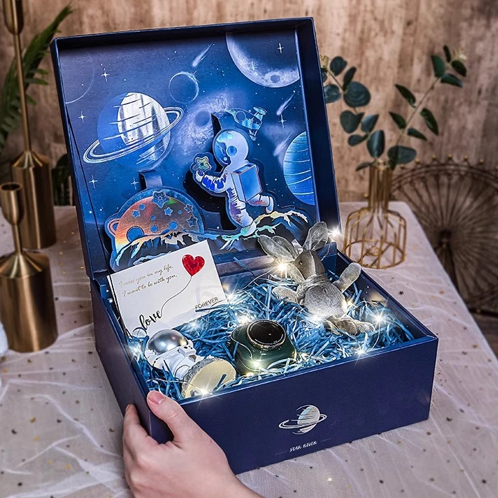 礼物盒生日礼盒空盒子礼品包装高级仪式感送小孩子卡通版ins大号