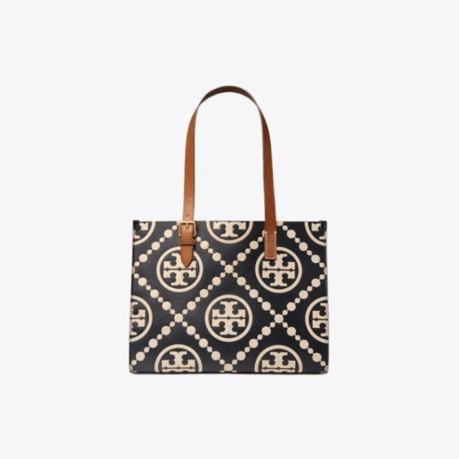 Tory Burch汤丽柏琦 T MONOGRAM黑色小号花纹手提包150310-001 MG