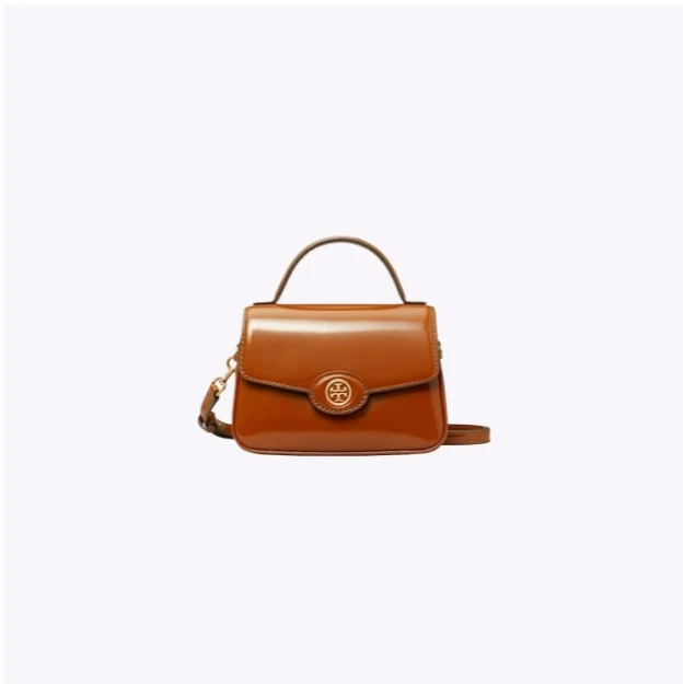 Tory Burch汤丽柏琦 美现 ROBINSON棕色小号手提包147467