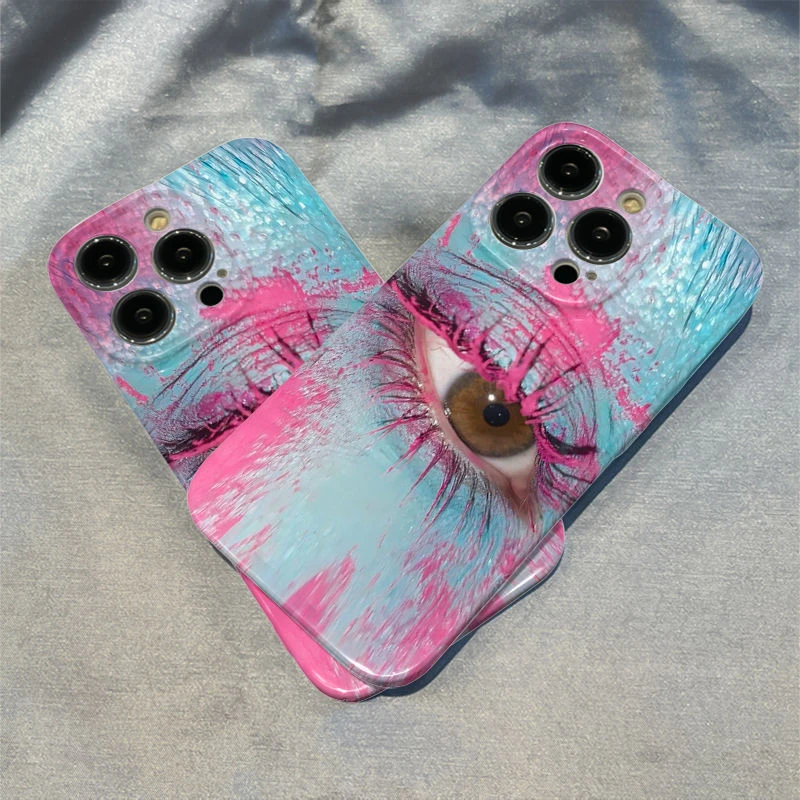 适用【苹果华为/oppo/vivo】趣味菲林壳全包卡通创意大眼睛手机壳套