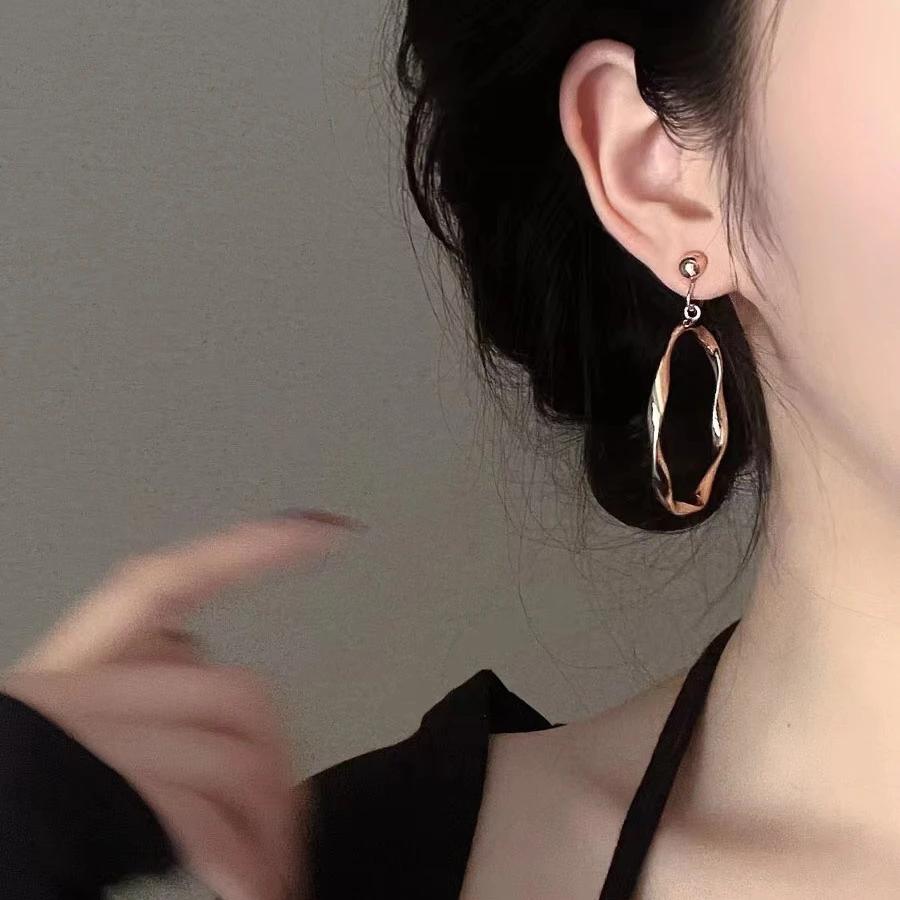 铜合金耳饰 安妮日记圆圈港风气质盘耳夹无耳洞女高级感春夏饰品