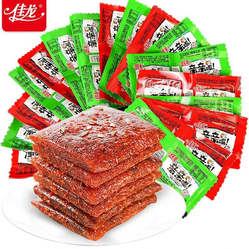 佳龙亲亲嘴辣条亲嘴烧辣片网红爆款辣条大礼包大刀肉【新店福利】