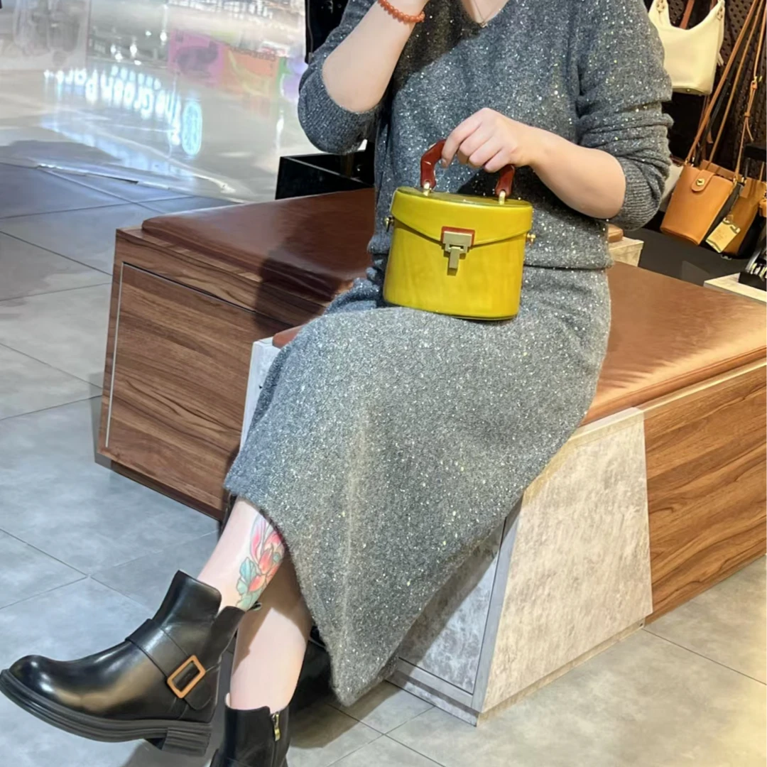 HERBAL HEAVEN/食草堂食草堂手工彩色植鞣牛皮手提包  芊索-2