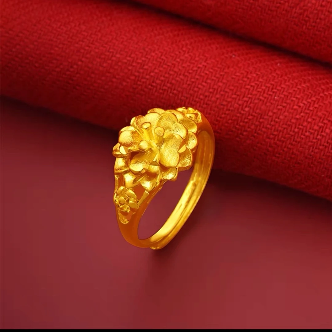 铜合金戒指 【开口新款牡丹花戒指】精美可调节经典百搭