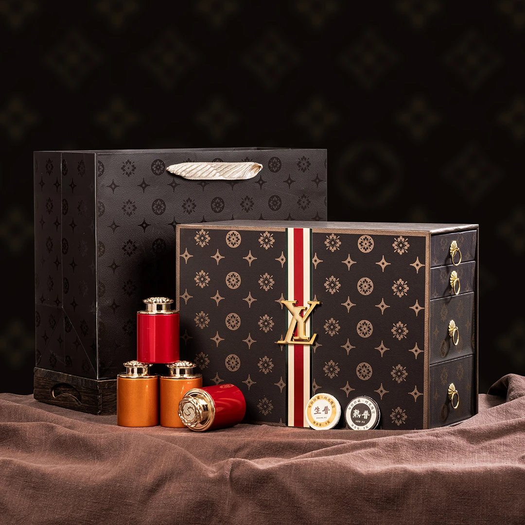 强韵大红袍茶叶正宗乌龙茶小种红茶普洱熟普生普茶叶礼盒装组合装