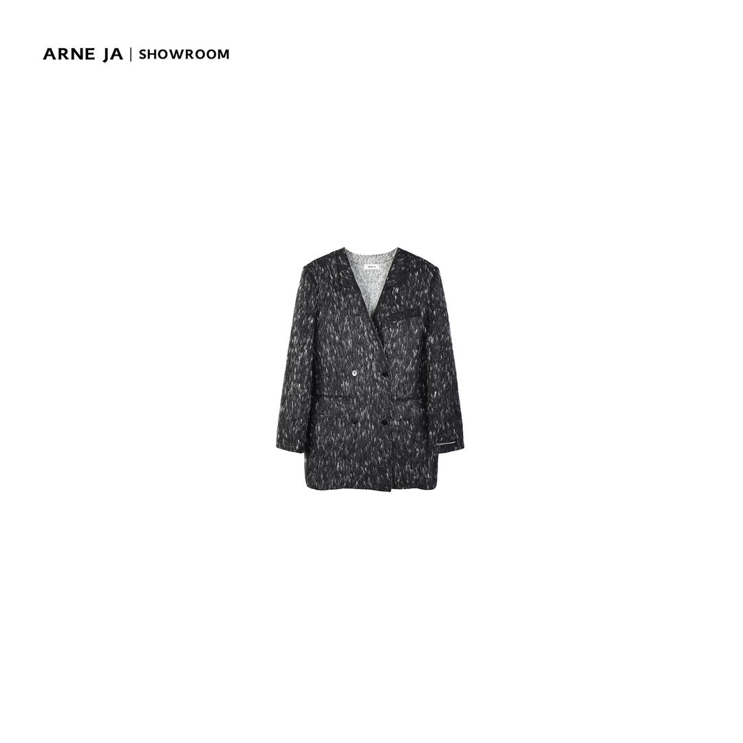 【清仓】NO退NO换/“意大利花纱”马海毛羊毛手工无领大衣A047