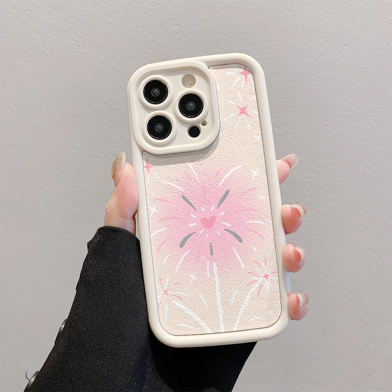 烟花相框精孔苹果15防摔手机壳oppo小米vivo华为mate60全包创意