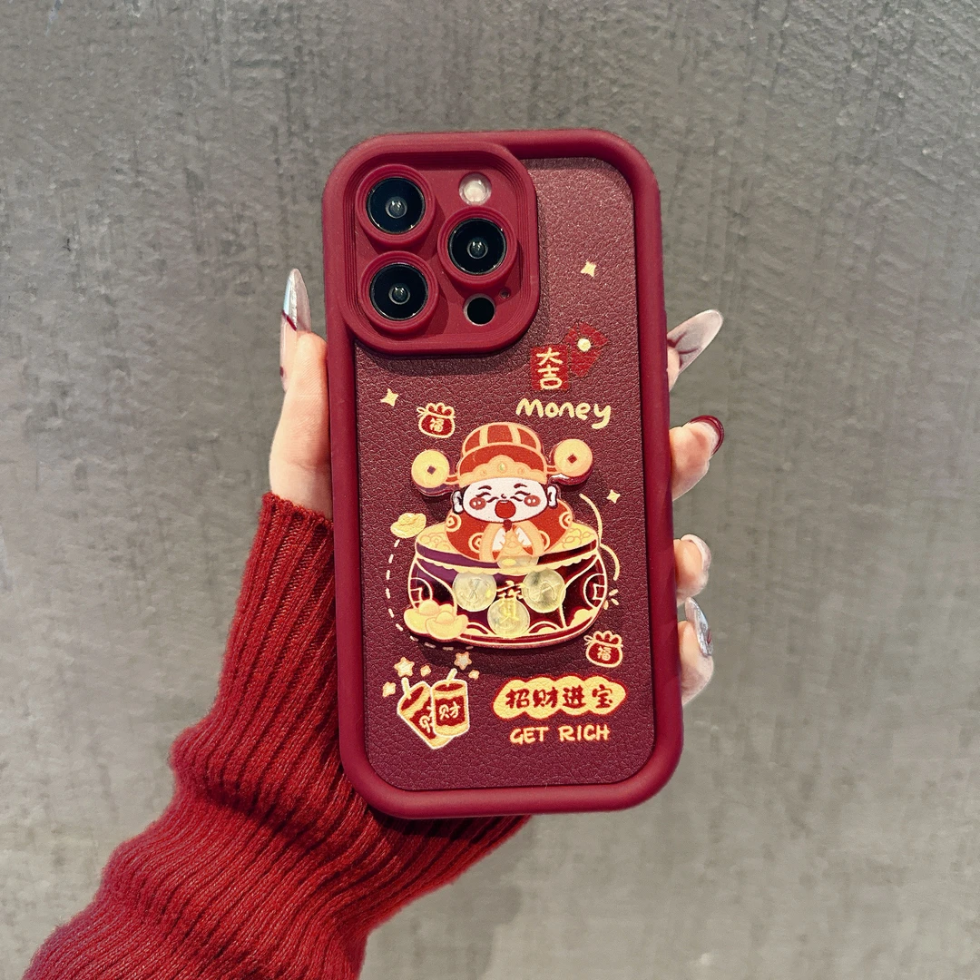 财神金币天眼阶梯苹果15防摔手机壳oppo小米vivo华为mate60创意