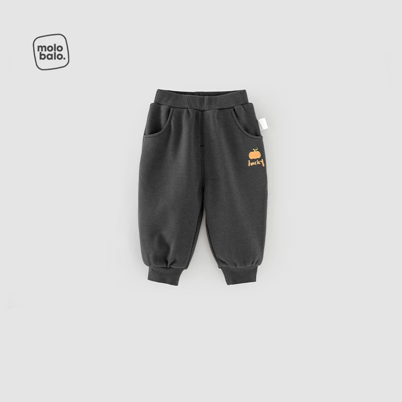 麦拉贝拉婴儿裤子秋冬加绒款保暖长裤男女宝宝束脚裤休闲宽松新款