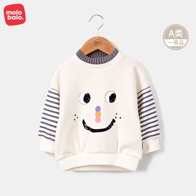 麦拉贝拉春秋婴幼儿宽松卫衣宝宝洋气半高领套头小童上衣