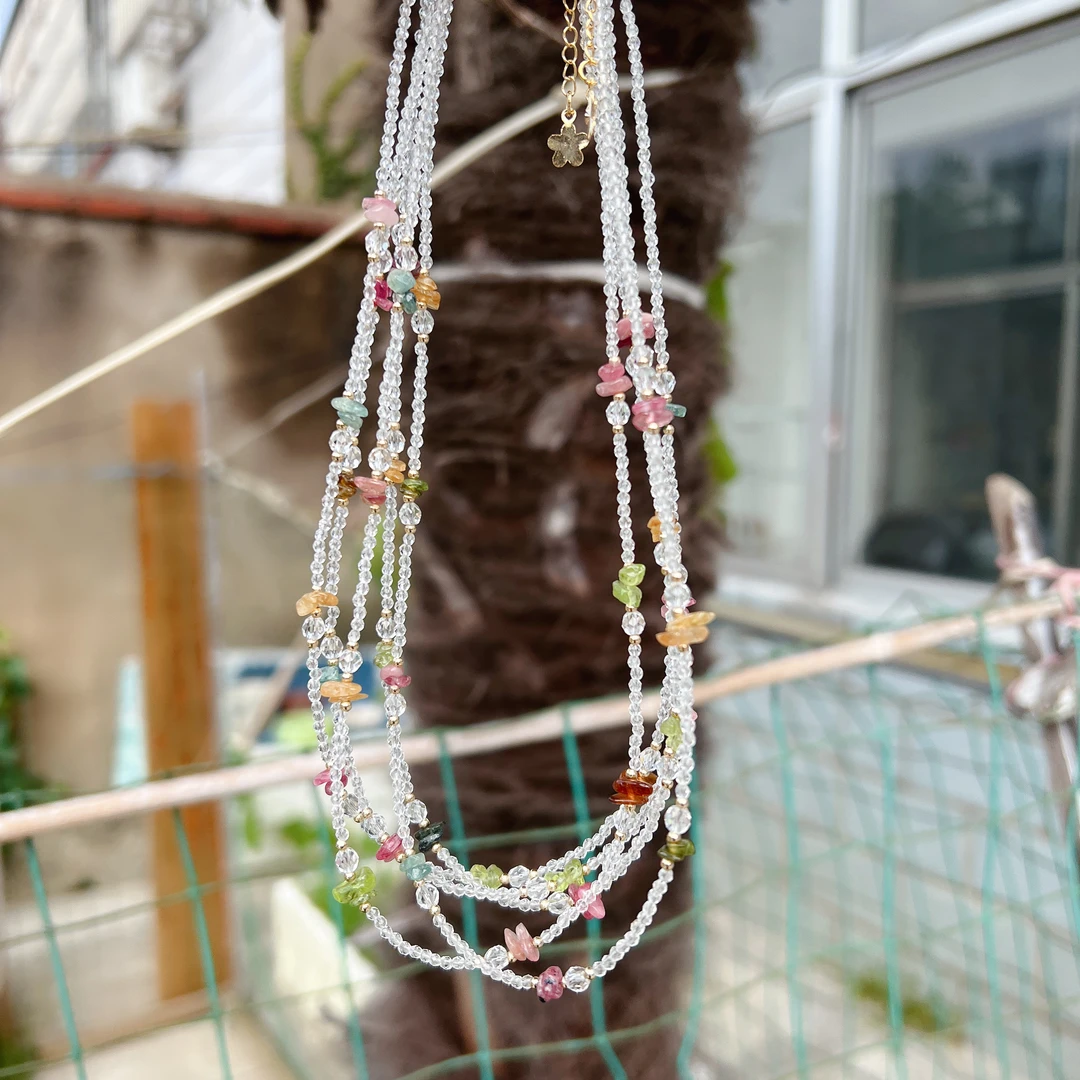 碧玺满天星项链时尚彩色民族风