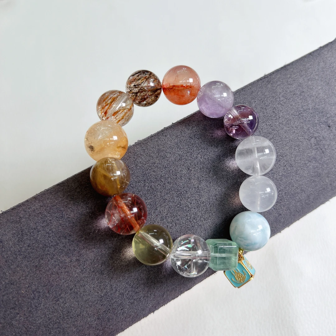 【财女】天然发晶多宝手串 招财手链 多样性选其一