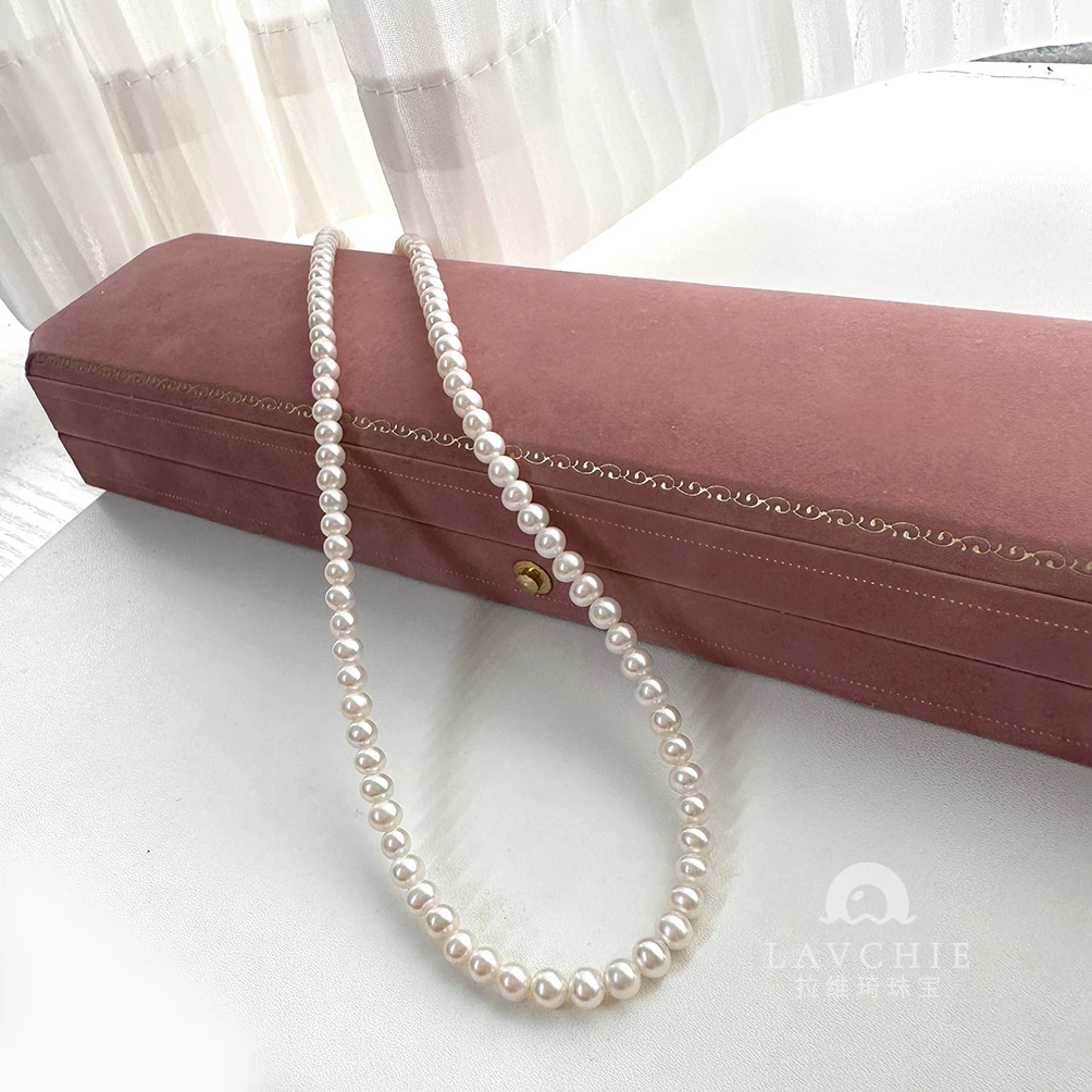 拉维琦赛彩凛天然淡水无核珍珠项链4-5mm宝宝珠近圆通体S925银扣