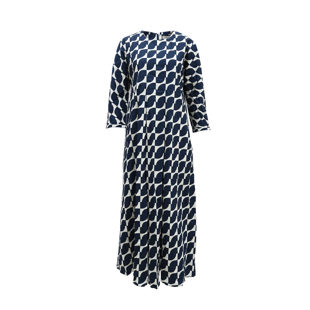 95新 MaxMara 【小北】P214136214/蓝白图案 连衣裙 常规码40码
