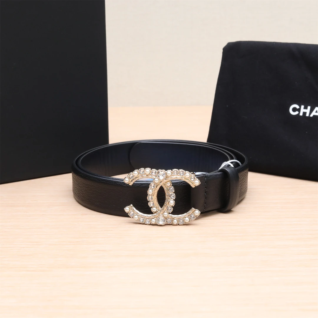 99新 Chanel/香奈儿 【小北】P224725423/23K水钻爱心双C腰带80