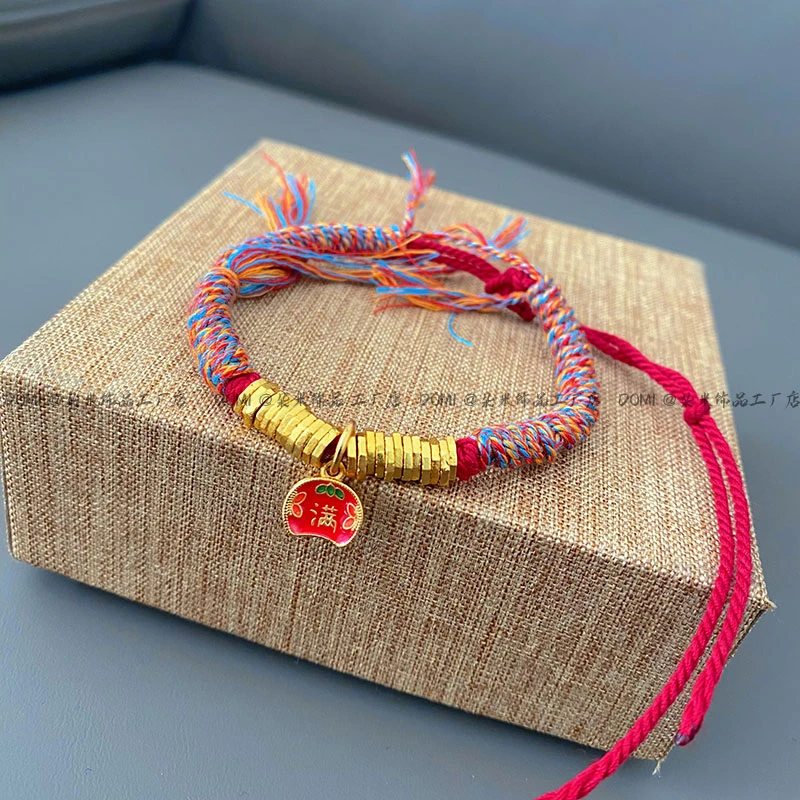 SL2135 红绳福满盘缠手链 手工编织女款手绳复古中式