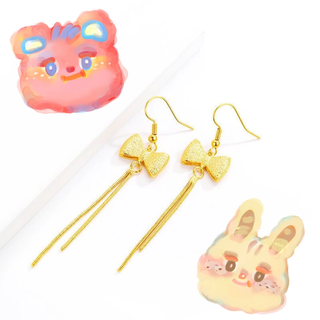 ES5012 高品质 蝴蝶结蛇骨流苏耳环时尚气质轻奢