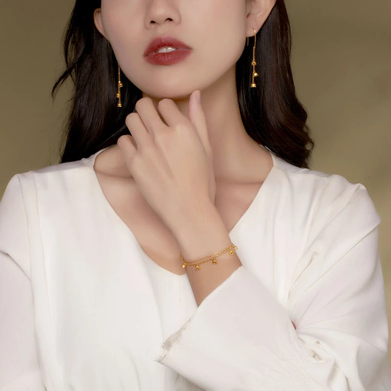 SL2009 高品质五朵铃兰花开手链气质百搭轻奢女款金色