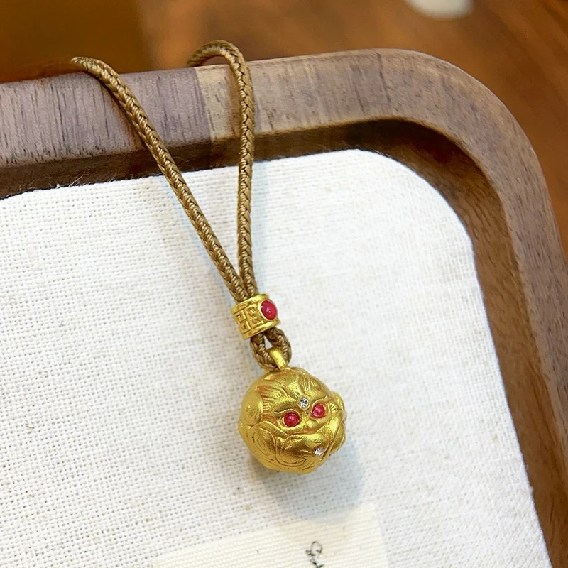 XL3617 点钻小凤蛋圆珠吊坠编绳项链毛衣链