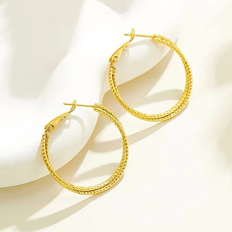 ES5111 爆闪蹦迪双圈耳环大耳圈