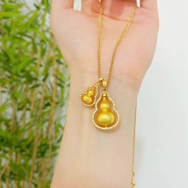 XL3516 韦雪同款双生葫芦项链