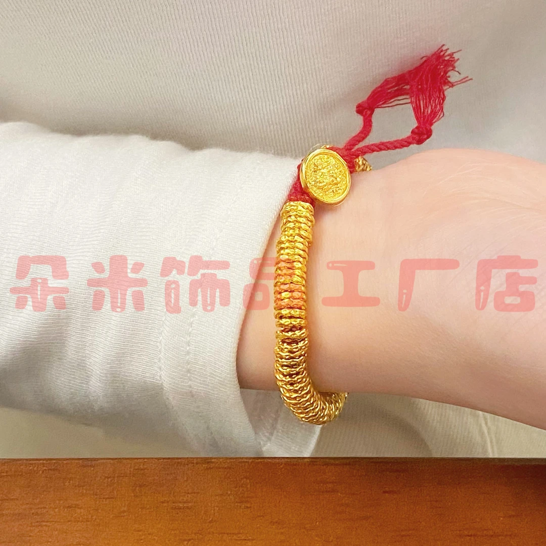 SL2232高品质 卡6腰缠万贯盘缠手串红绳手链百搭素款