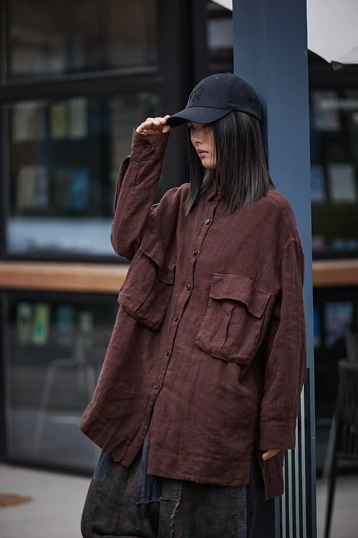 麻依者原创M033#亚麻双层衬衫