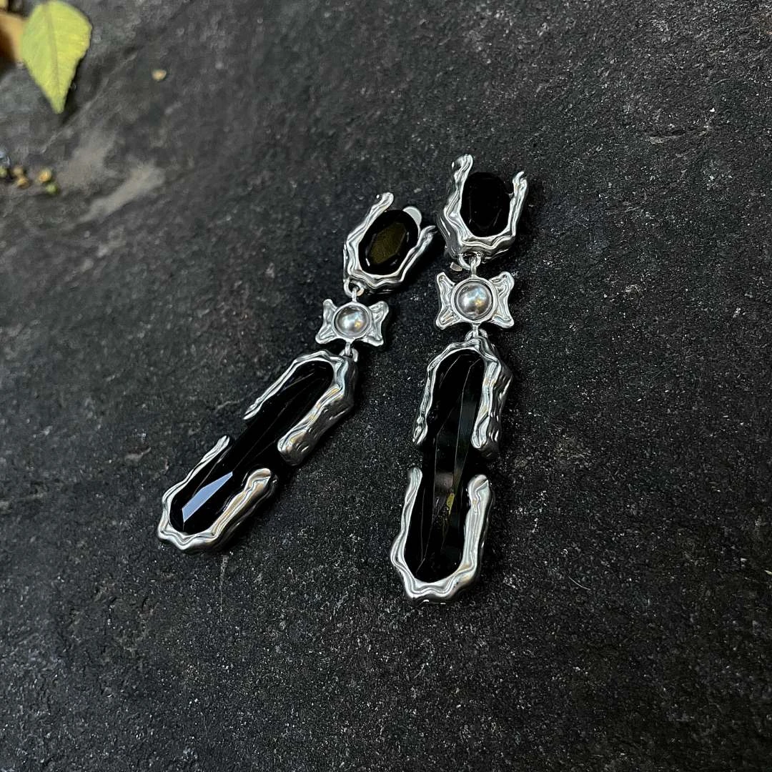 合金耳饰 [摩西权杖]耳环耳钉夹原创设计师气质百搭轻奢